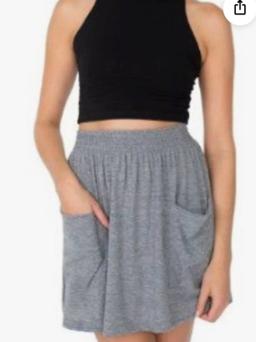 American Apparel Dark Gray A-Line Pull-On Skirt with Pockets